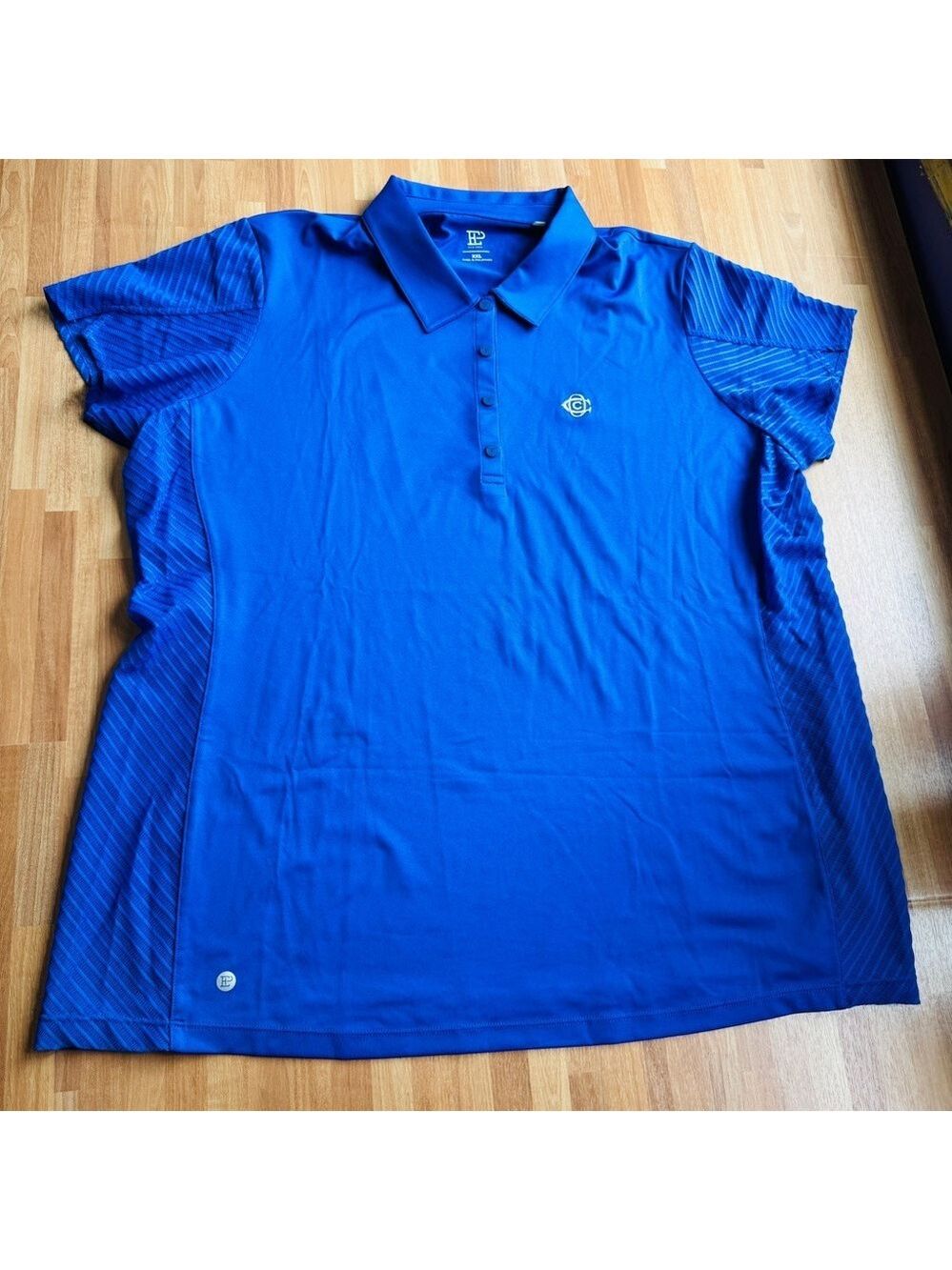 EP pro New York tennis polo xxl Oakmont country club Colbalt blue